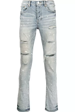 Purple Brand Vaqueros slim P001 con salpicadura de pintura