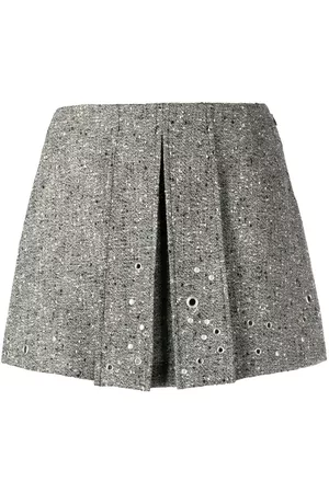 Durazzi Milano Minifalda plisada con detalle de remaches
