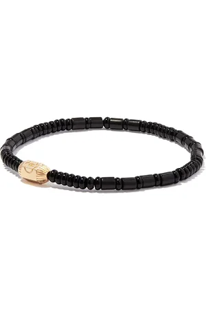 LUIS MORAIS Pulsera Hamsa en oro amarillo de 14kt con cuentas de ónix