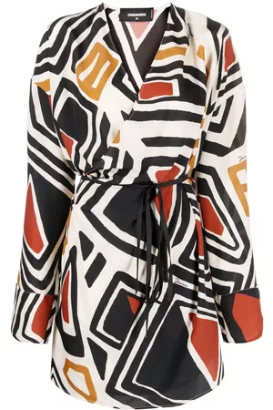 Dsquared2 Vestido cruzado con estampado geométrico