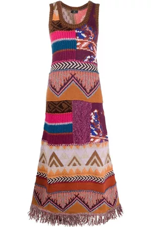 Etro Vestido en punto de intarsia largo