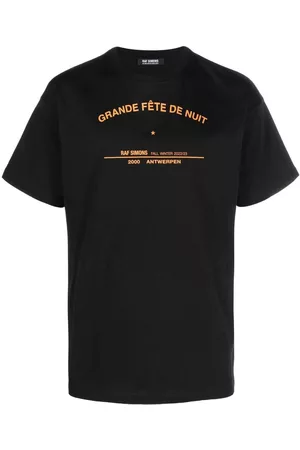 RAF SIMONS Camiseta con eslogan estampado y cuello redondo