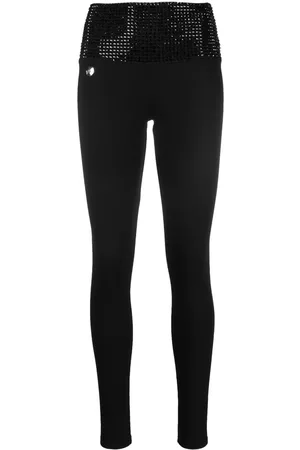 Sheila - Women's black fitted, ribbed sports leggings 'Negro