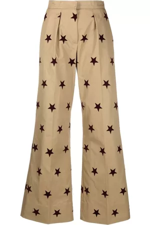 Palm Angels Pantalones de vestir anchos con estrella estampada