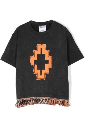 MARCELO BURLON Camiseta con logo estampado y flecos