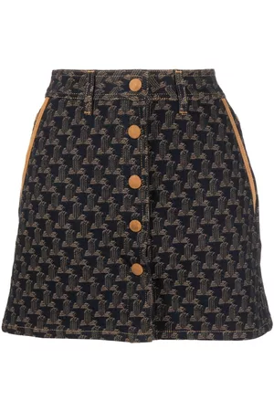 Lanvin Falda vaquera con logo en jacquard