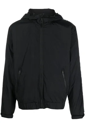 VERSACE Chaqueta con capucha y franja del logo