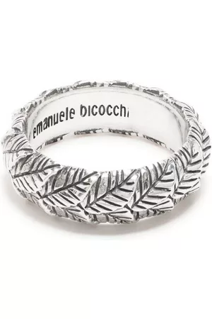 EMANUELE BICOCCHI Anillo con hojas grabadas