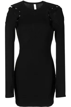 DION LEE Vestido corto de canalé