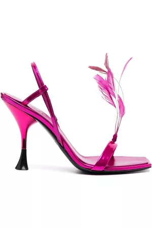 3Juin Sandalias con detalle de pluma