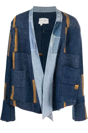 GREG LAUREN Abrigo corto con diseño patchwork