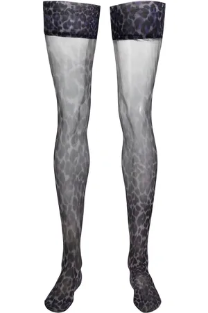 Marlies Dekkers Medias Peekaboo con estampado de leopardo