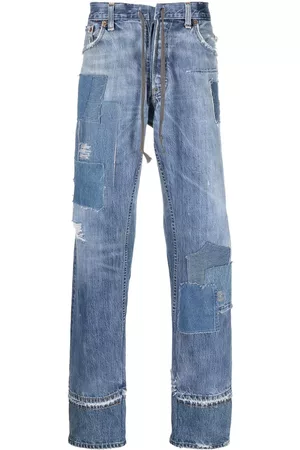 GREG LAUREN Vaqueros rectos con detalle patchwork
