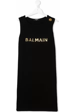 Balmain Vestido sin mangas con logo estampado