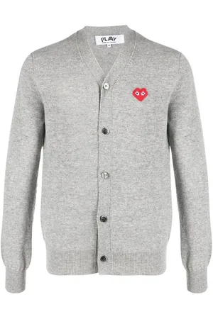 Comme des Garçons Cárdigan de punto fino con parche del logo
