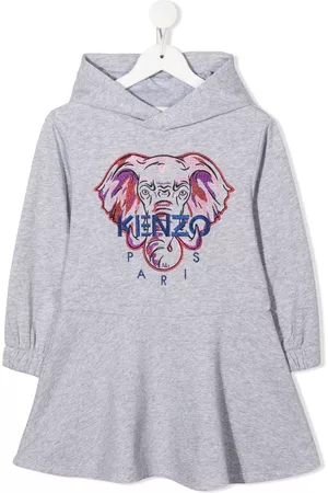 Kenzo Vestido con capucha y bordado Elephant