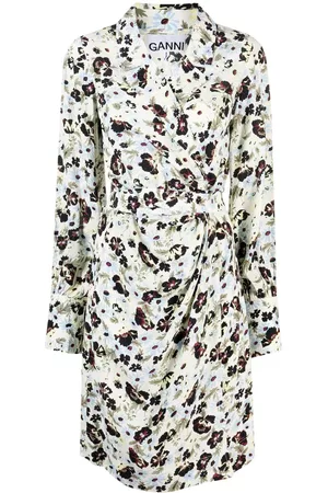 Ganni Vestido de manga larga con estampado floral