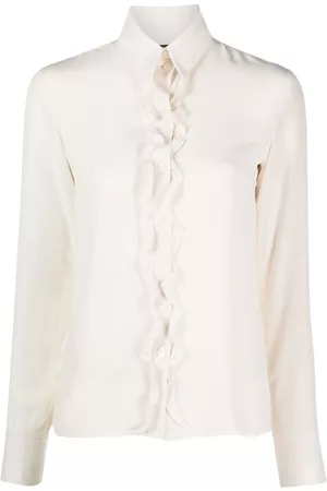 CHANEL Camisa con detalle de flecos 2000