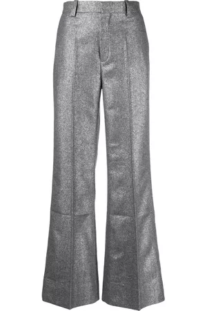 Rodebjer Pantalones de talle alto con purpurina