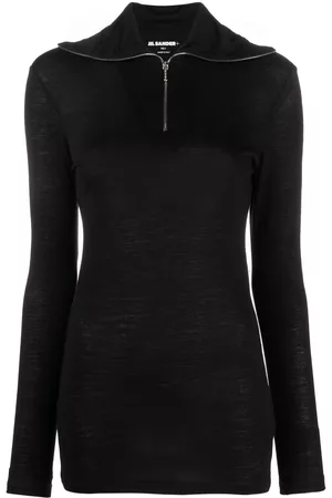 Jil Sander Top de punto con cuello vuelto
