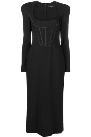 VERSACE Vestido midi estilo corsé