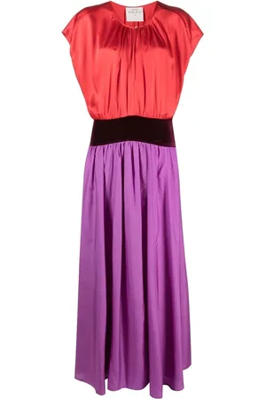 FORTE FORTE Vestido largo con diseño colour block