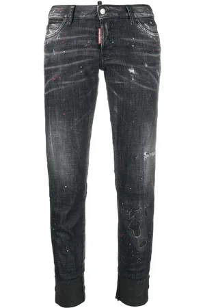 Dsquared2 Vaqueros capri con salpicaduras de pintura