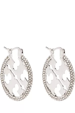 Tory Burch Pendientes redondos con logo