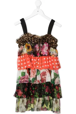 Dolce & Gabbana Vestido con volantes y varios estampados