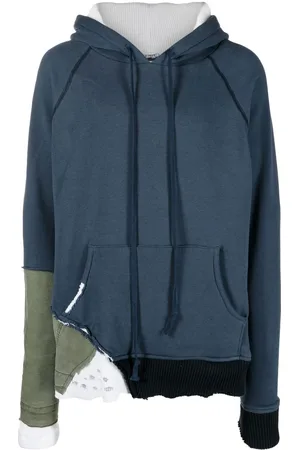 GREG LAUREN Sudadera con capucha y diseño patchwork
