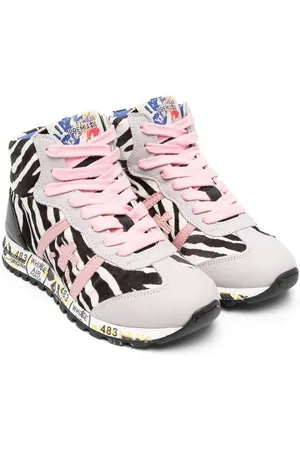 Premiata Zapatillas altas con cebra estampada