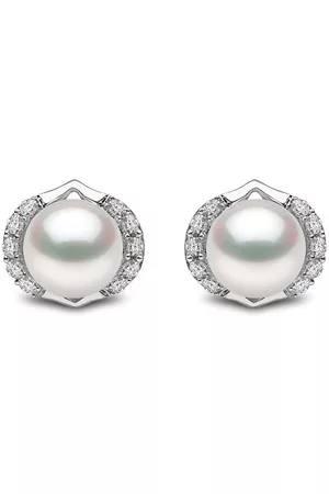 Yoko London Pendientes Trend en oro blanco de 18 ct con diamantes y perlas de agua dulce