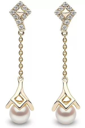 Yoko London Pendientes Trend oro amarillo de 18kt con perlas y diamantes