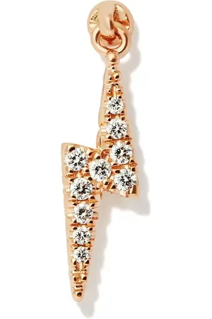 Maria Tash Pendiente Lightning Bolt en oro de 18kt con charm