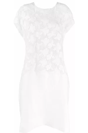 Comme des Garçons Vestido estilo camiseta con bordado floral