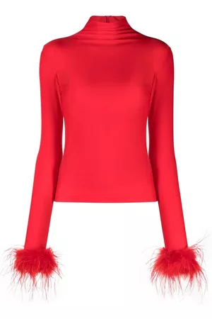 Atu Body Couture Top con plumas en el puño