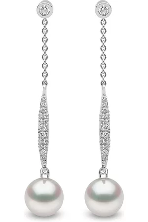Yoko London Pendientes Trend en oro blanco de 18 ct con diamantes y perlas de agua dulce