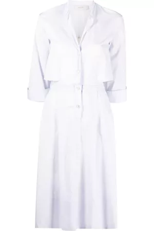 Agnona Vestido camisero midi a tres cuartos