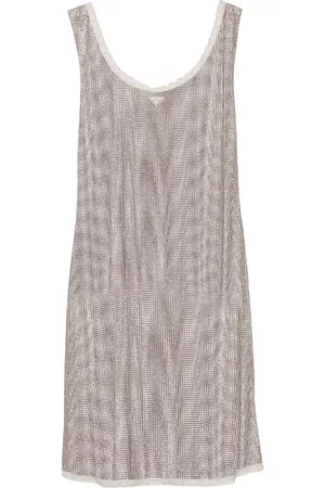 Prada Vestido corto con aplique de strass