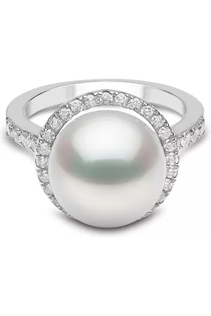 Yoko London Anillo Classic en oro blanco de 18kt con perla del mar del Sur y diamantes