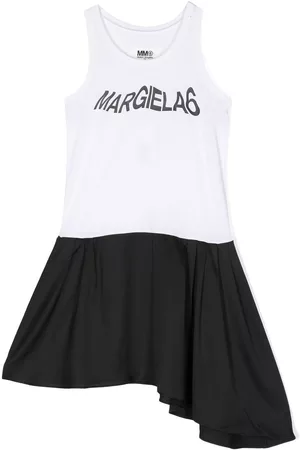 Maison Margiela Vestido asimétrico con logo estampado