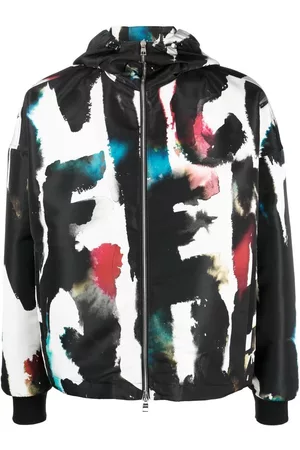 Alexander McQueen Cortavientos con estampado de grafiti