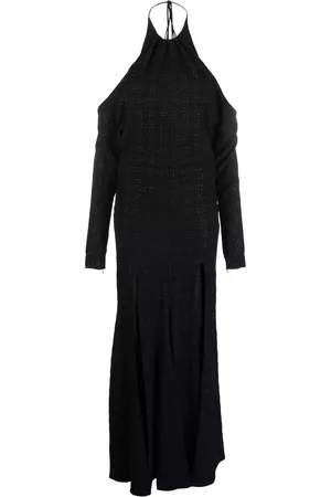 Serafini Vestido con cierre de lazo y cuello halter