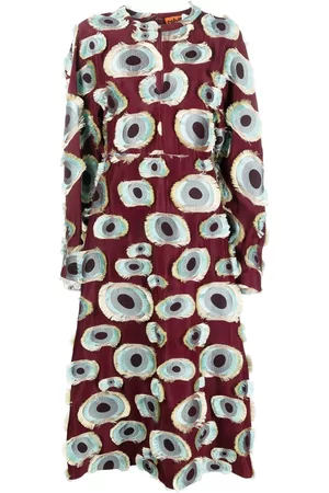 Colville Vestido con estampado gráfico y detalle deshilachado