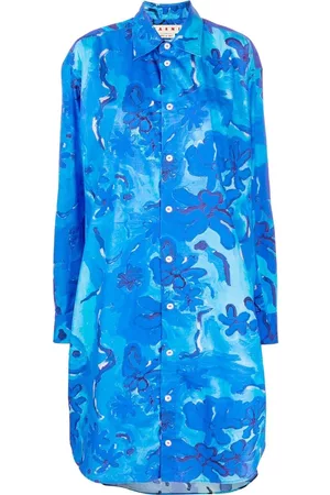 Marni Vestido camisero con motivo floral