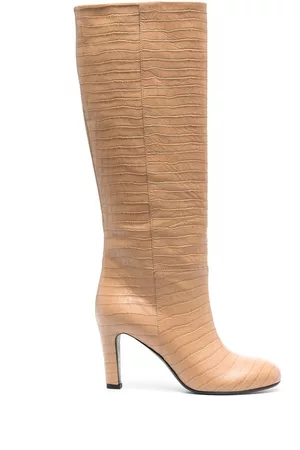ROBERTO DEL CARLO Botas altas con efecto de piel de cocodrilo