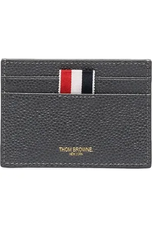 Thom Browne Tarjetero granulado con parche RWB