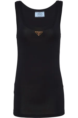 Prada Top sin mangas de canalé