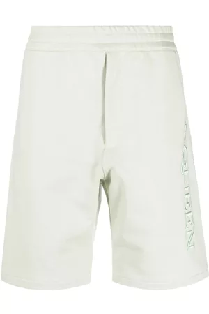 Alexander McQueen Bermudas con logo bordado