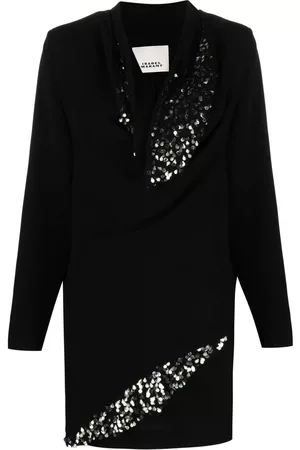 Isabel Marant Vestido Lazeli con lentejuelas y manga larga